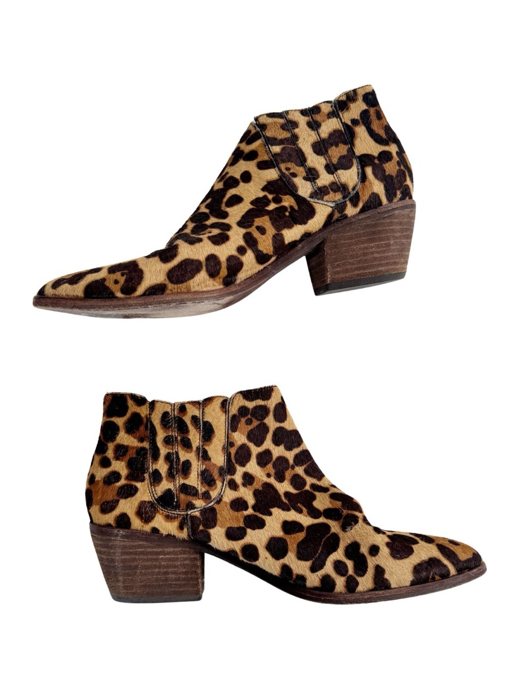 Joie Barlow Bootie Calf Hair Animal Print Indie Sleaze Style
